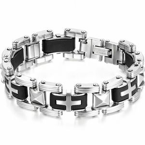 Steel & Silicone Cross Bracelet!